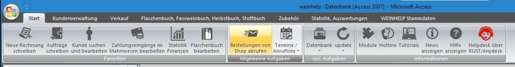 Produktbild von: Weinhelp 7 Office Bestellungen von Shop abrufen